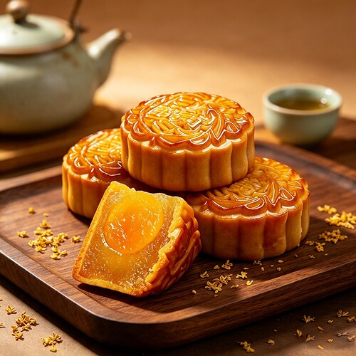 广式蛋黄莲蓉椰蓉豆沙五仁板栗味中秋软皮手工大月饼批发净重100g