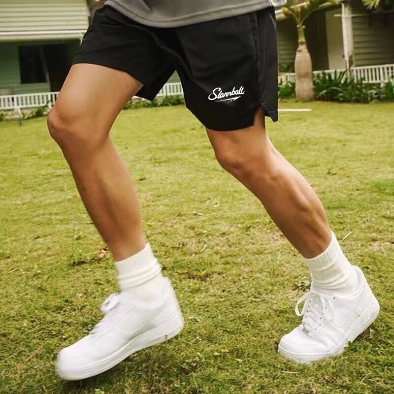 SLAMBALL速干跑步运动短裤男夏季体育生训练裤男四分裤篮球黑色