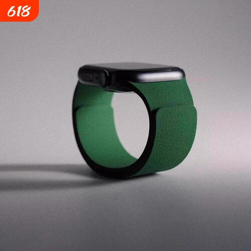 适用苹果iwatchs11纯牛皮表带硅胶9磁吸87夏季6男女情侣款applewatch纯色4代SE高级感ultra32腕带橙色黑色