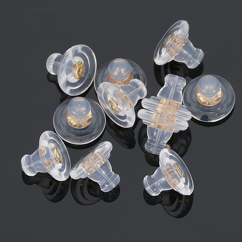 加厚加大飞碟耳堵透明颜色环保硅胶耳钉后塞堵头通用耳帽DIY配件