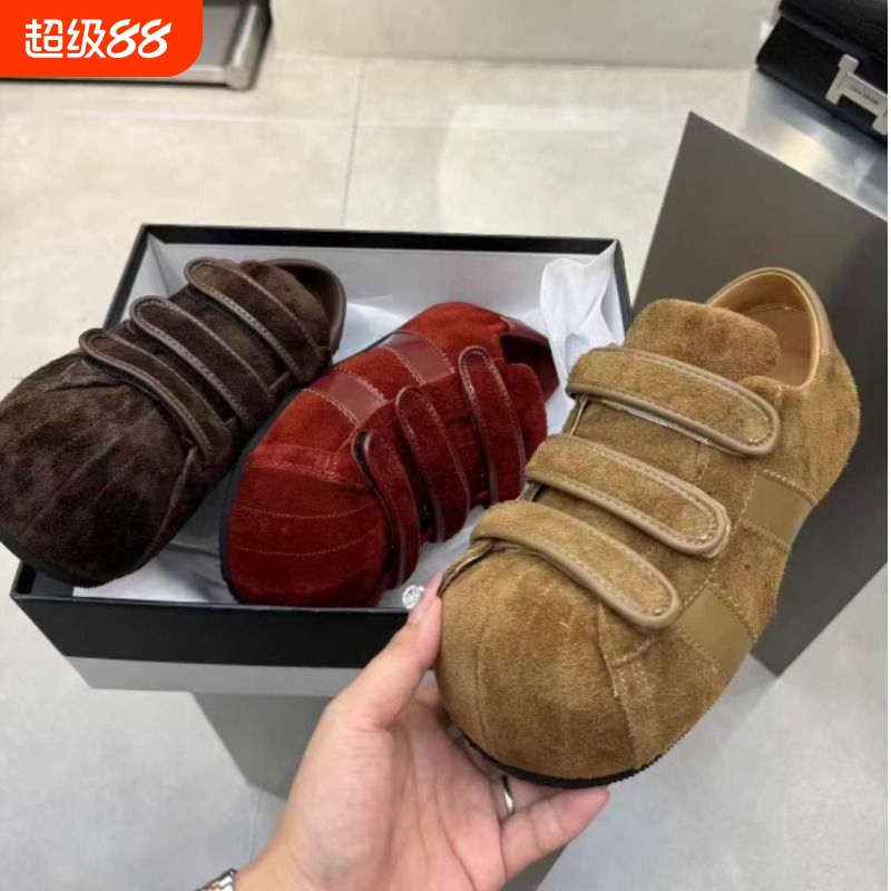 内增高魔术贴卡皮巴拉大头休闲德训鞋女百搭阿甘鞋厚底板鞋子秋季