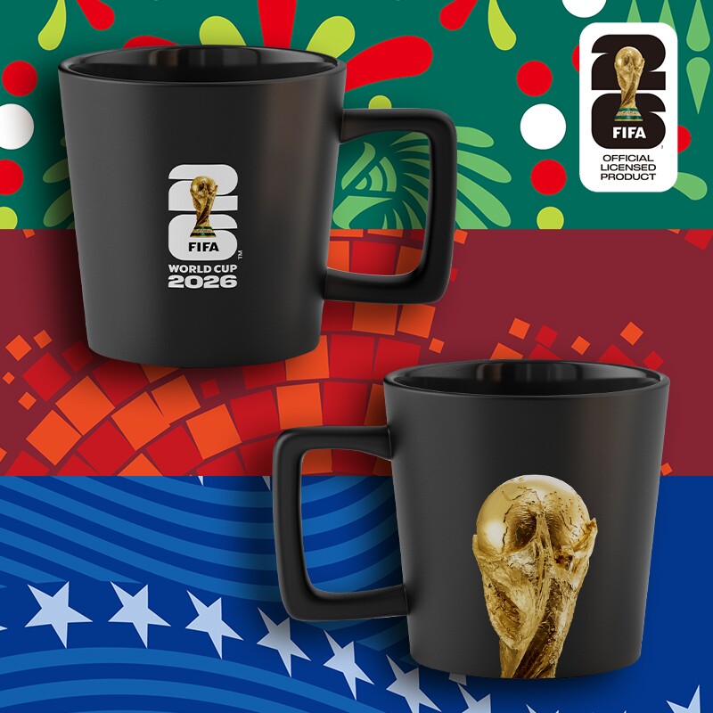 2026年美加墨世界杯大力神杯马克杯咖啡杯子办公家用陶瓷大肚水杯