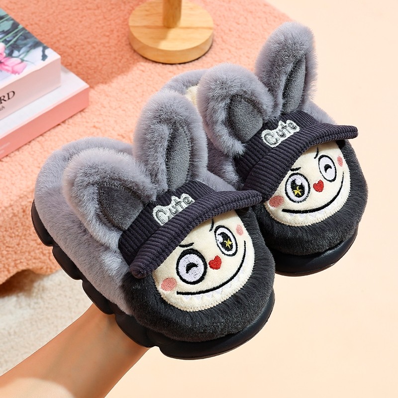 儿童棉拖鞋男童2025新款冬季加绒室内家居女童包跟亲子毛毛棉鞋