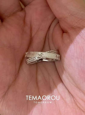 超闪!水星记小双环戒指女食指戒vintager中古小众设计高级感指环