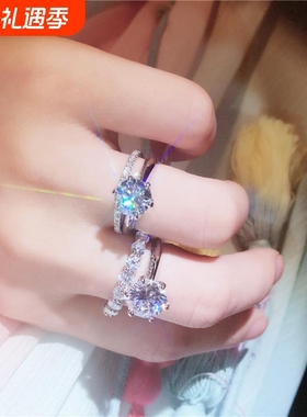 简约S925纯银单排戒女百搭关节细单圈镶钻锆石玫瑰金排钻戒指尾戒