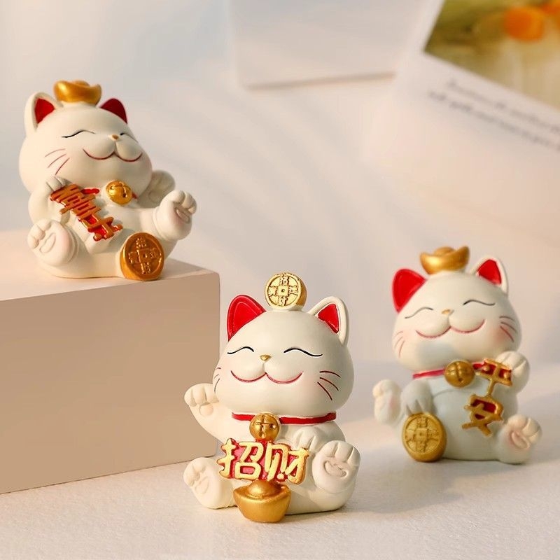 创意可爱招财猫客厅摆件家居办公室桌面装饰品电视柜摆设乔迁礼物