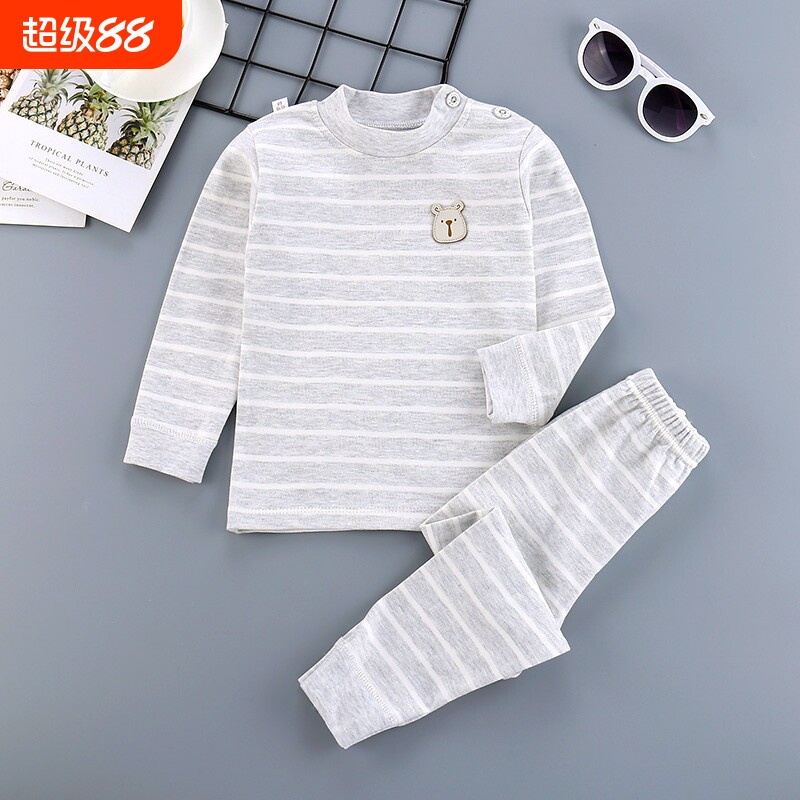 彩棉男童女童纯棉儿童新款内衣套装秋衣秋裤中小童睡衣家居服童装