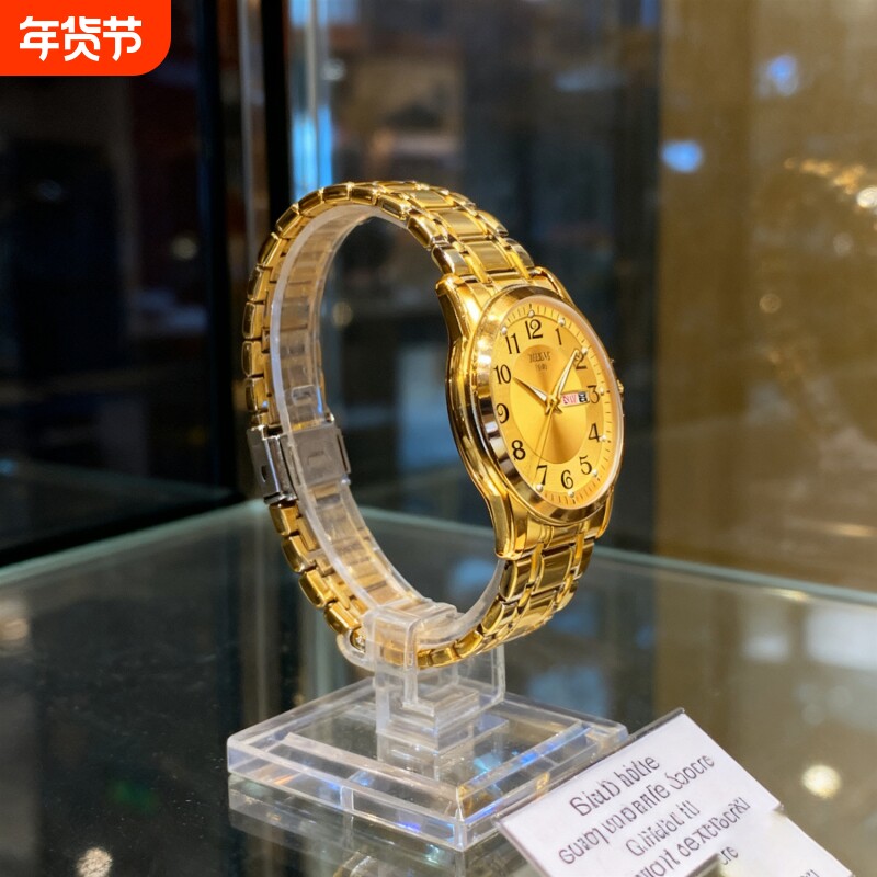 正品名牌钢带商务防水石英腕表高级感男士男款手表全自动非机械表