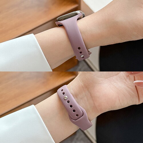 适用applewatch11表带硅胶细款iwatch7/8舒适纯色小蛮腰蝴蝶扣苹果手表4/5/6/se新款女创意柔软运动夏天ultra