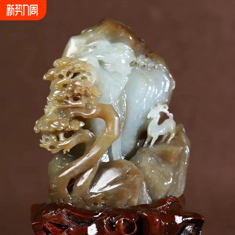 天然新疆和田玉且末料俏糖色玉石一路有你摆件玉器路路畅通工艺品