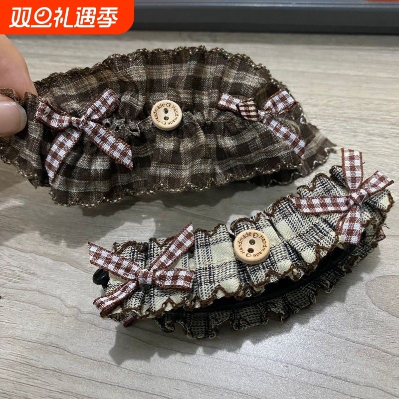 韩国高级感美拉德秋冬少女感香蕉夹2025新款高马尾扎发发夹蝴蝶结