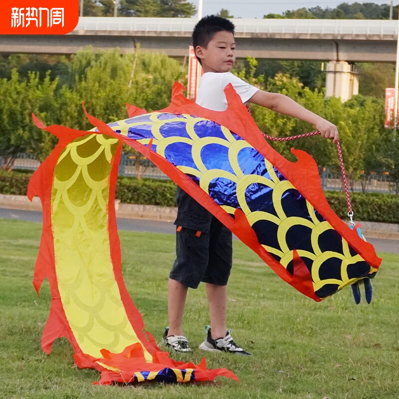 儿童舞龙健身龙带龙头广场耍龙甩彩带道具彩龙广场舞空竹龙手甩龙