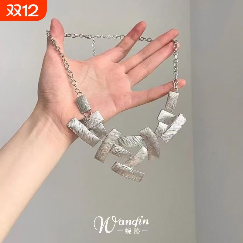 「无界之门」冷淡风夸张几何线条项链欧美独特金属朋克个性锁骨链