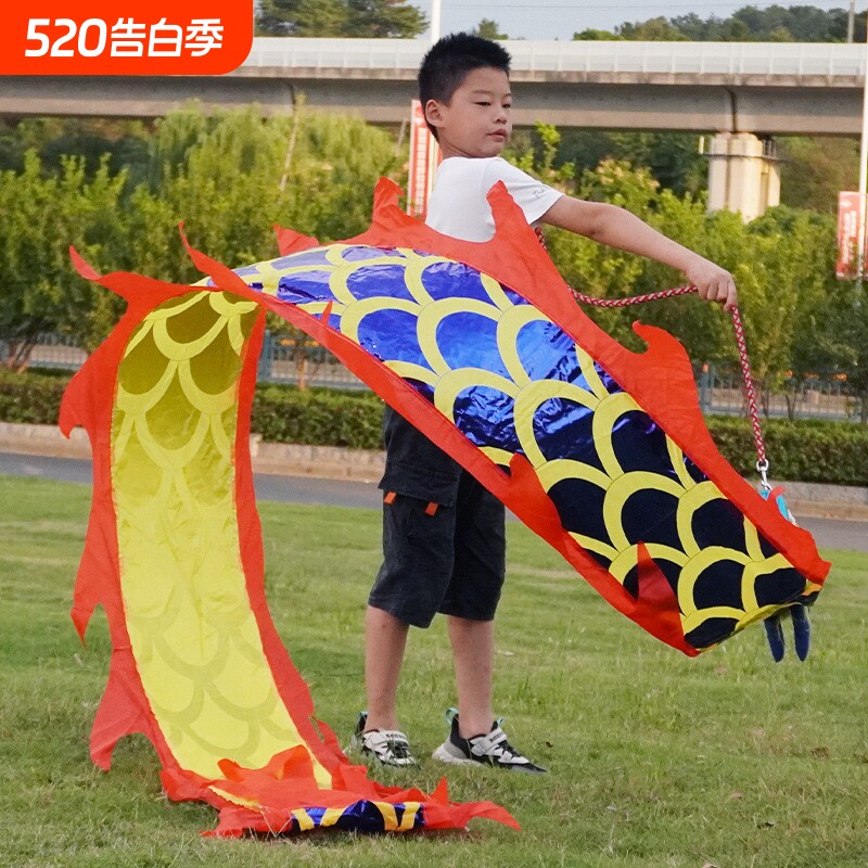 儿童舞龙健身龙带龙头广场耍龙甩彩带道具彩龙广场舞空竹龙手甩龙