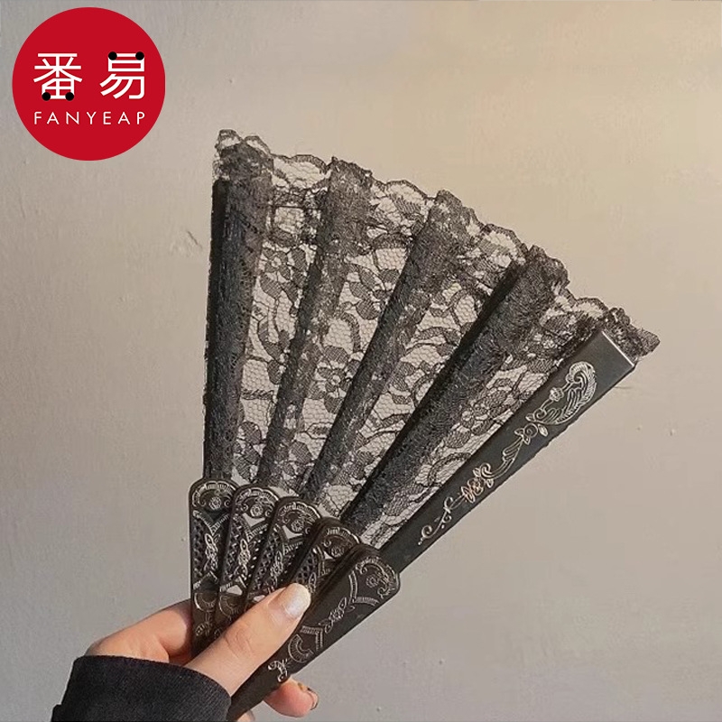 折扇AB1sn0-扇子旗袍中国古风汉服拍照夏天折扇随身广场舞扇