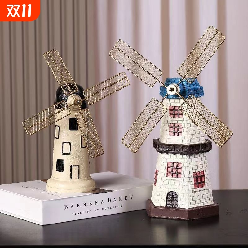 复古荷兰风车摆件酒柜装饰品创意客厅家居玄关小摆设桌面艺术现代