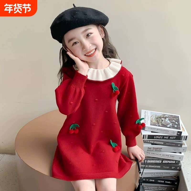 新年女童毛衣裙2026秋冬季新款儿童针织连衣裙宝宝公主裙子红色,童装/婴儿装/亲子装,连衣裙,淘宝优惠券,粉丝福利购,淘宝优惠卷