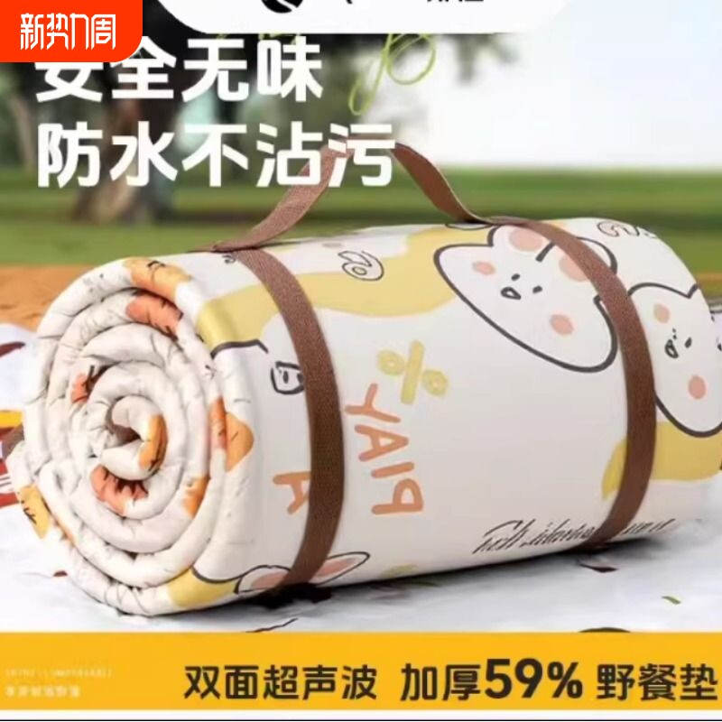 户外沙滩野餐垫防水防潮可机洗儿童卡通便携野餐