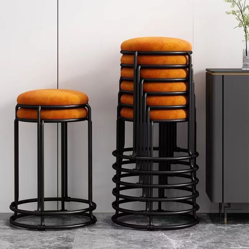 可叠放凳子家用加粗钢筋铁凳网红简约圆凳高凳客厅餐椅换鞋凳板凳,住宅家具,矮凳,淘宝优惠券,粉丝福利购,淘宝优惠卷