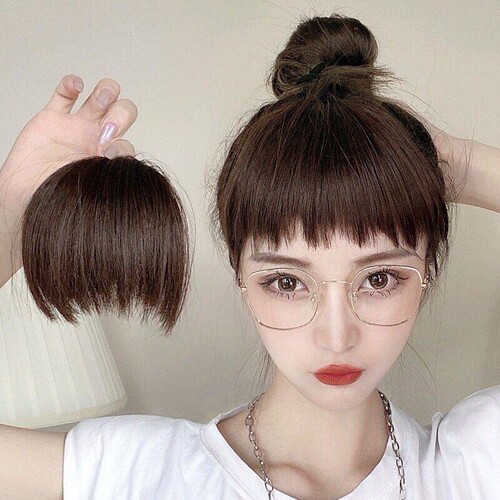 个性狗啃刘海假发女日系二次元自然无痕眉上短刘海假发片圆脸修脸