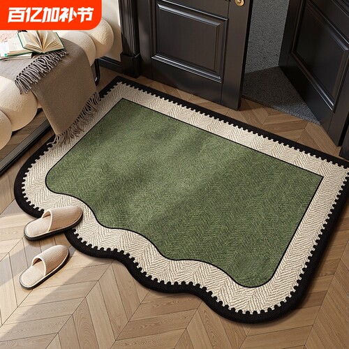 复古法式浴室地垫卫生间门口防滑垫吸水垫子硅藻泥家用脚垫淋浴房