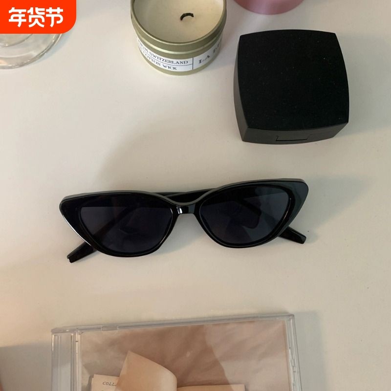 jennie同款~黑三角猫眼墨镜!住拽姐太阳镜圆脸眼睛遮阳方脸通用