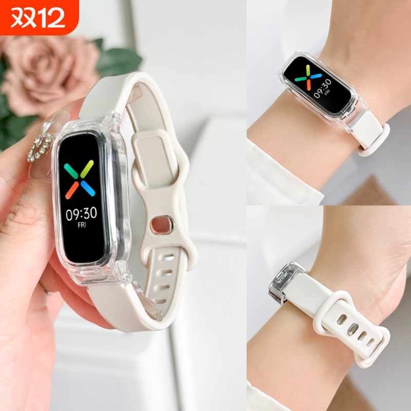 适用于OPPO band表带eva限定版智能运动手环时尚版活力版腕带软硅胶反扣款透气替换带oppo1代男女生潮流配件