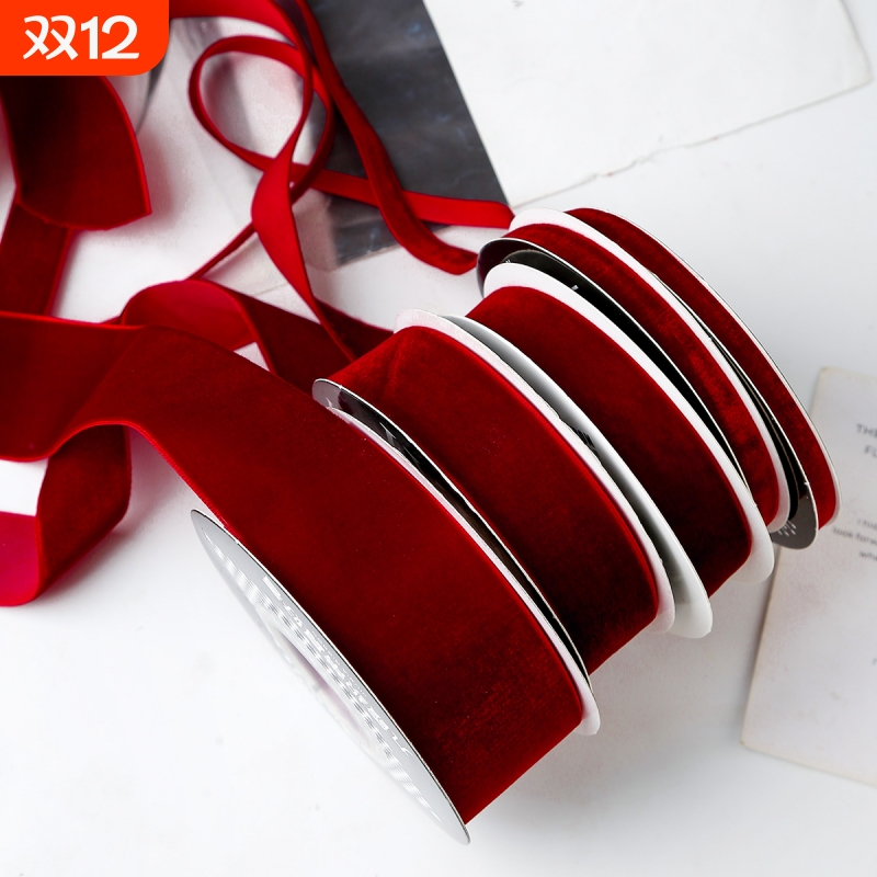 圣诞节闪光植绒丝带丝绒天鹅绒