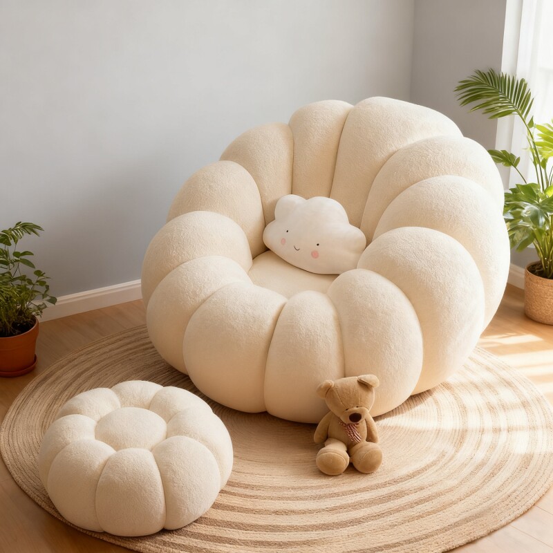 懒人沙发可躺可睡南瓜榻榻米单人卧室小沙发客厅躺椅阳台休闲椅子