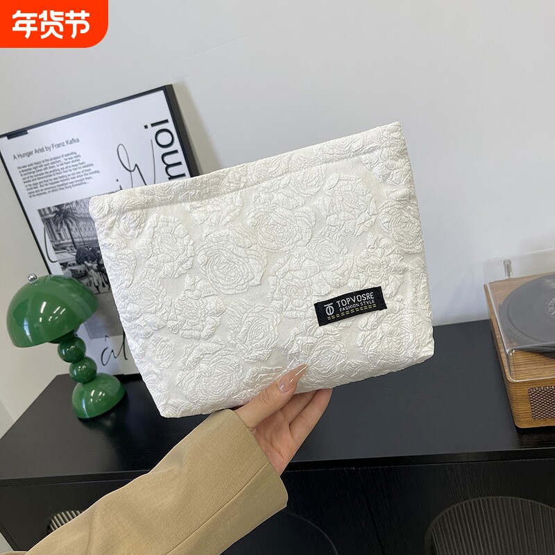 提花质感内胆包中收纳小包化妆包女2025新款大容量化妆品收纳包