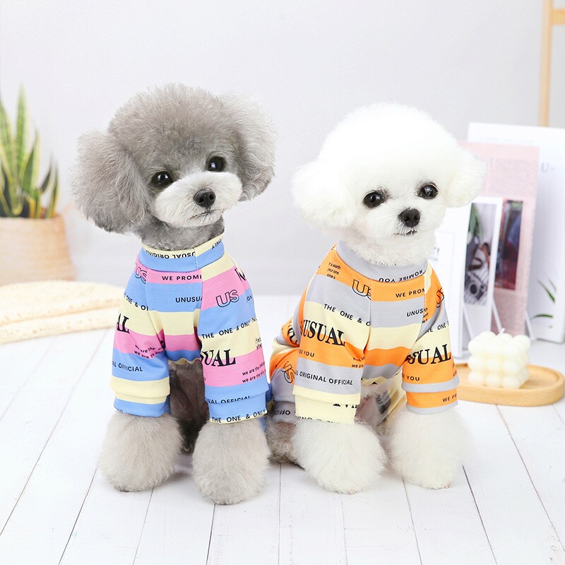 春秋宠物服饰卡通印花英伦居家服狗狗衣服中小型犬代发短袖