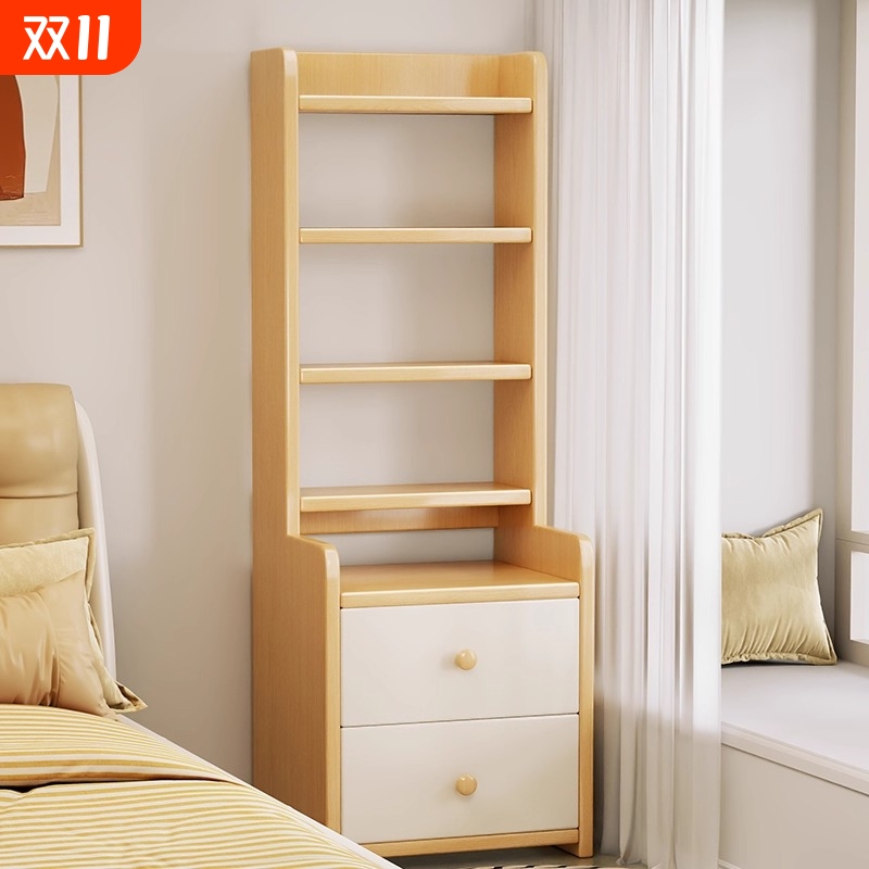 床头柜床边夹缝置物架卧室家用小型沙发边柜收纳柜子边几橡木储藏