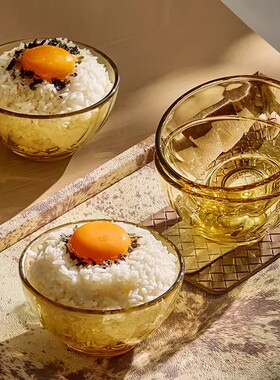 康宁玻璃餐具碗食品级家用餐具套装盘子耐高温晶炫高硼硅琥珀小碗