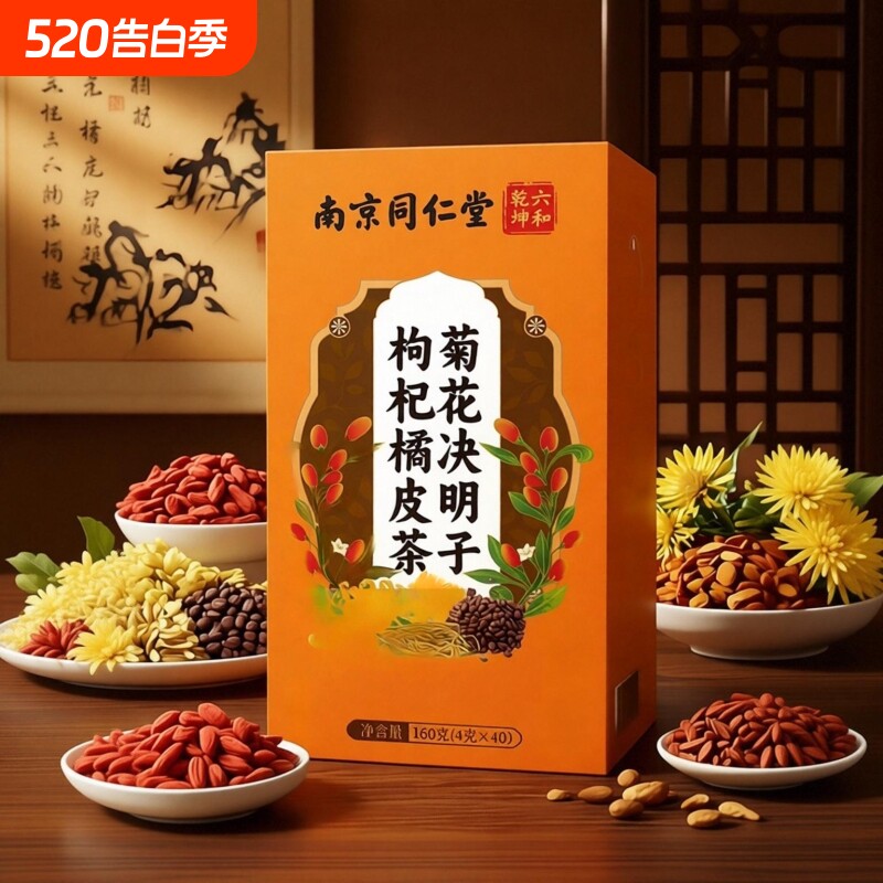 南京同仁堂菊花枸杞决明子牛蒡根养生旺盛去火清火茶金银花养肝