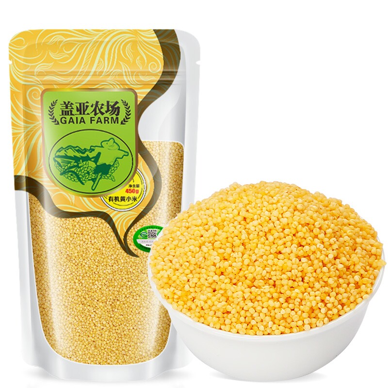 盖亚农场东北有机小米450g新货米油丰厚熬粥养胃香糯粘稠五谷杂粮