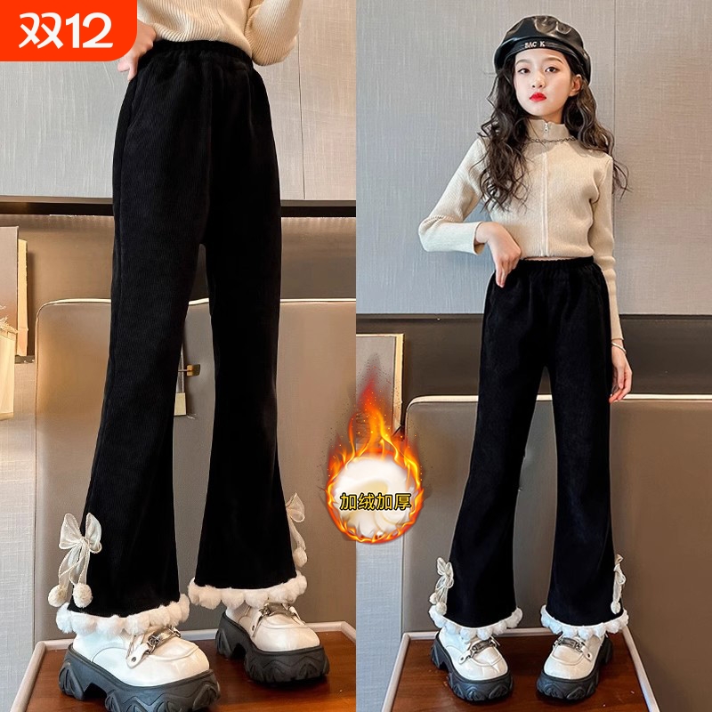 新款长裤中大童秋冬休闲裤微喇裤