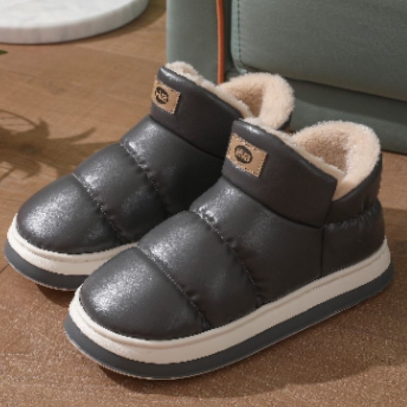 高帮棉拖鞋女冬季加厚加绒棉鞋男防滑防水家居鞋包跟外穿过冬毛绒
