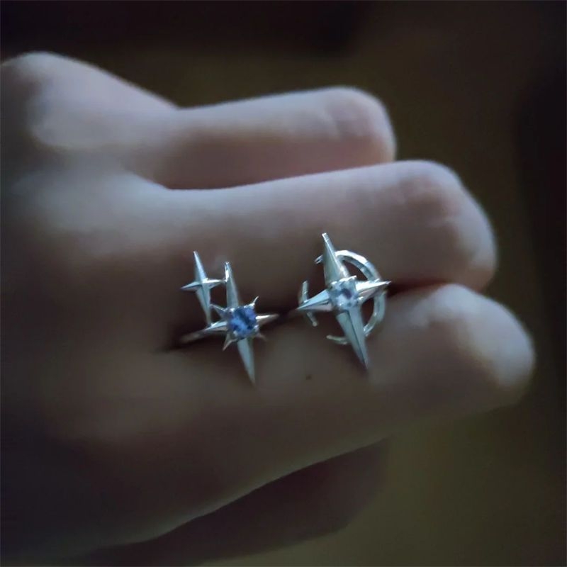 《恋与深空》沈星回不对称星星耳钉小众设计印象同人动漫周边礼物