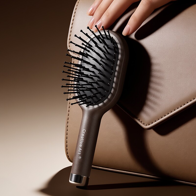 咖啡渣迷你气垫梳便携梳子女家用刘海小梳子随身携带顺发儿童女孩