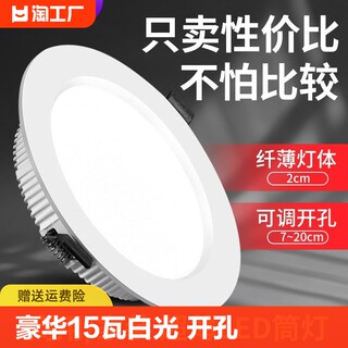 家用led筒灯天花射灯嵌入式过道客厅吊顶灯孔灯洞灯简灯开孔卧室