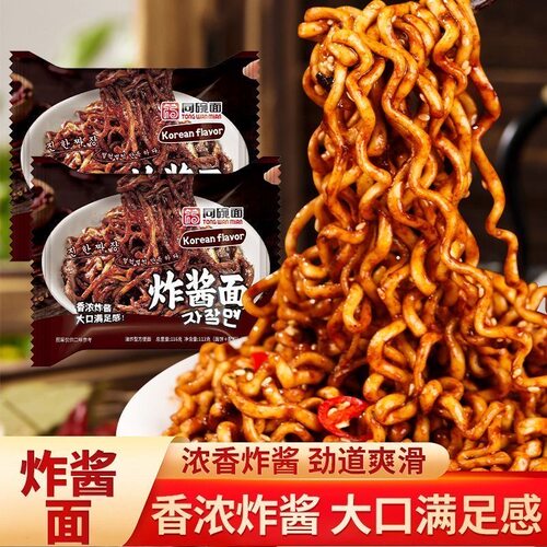 同碗面丨韩式炸酱面113g老北京泡面网红拌面一整箱方便面微甜零食