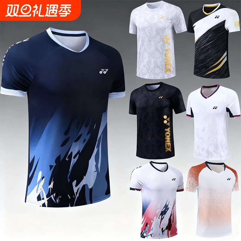 新款yy羽毛球服男女套装速干透气儿童短袖上衣比赛服训练运动短裤