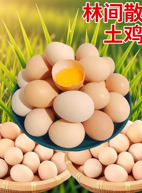 新鲜土鸡蛋农村林间散养笨鸡蛋无抗富硒柴鸡蛋现捡现发营养健康