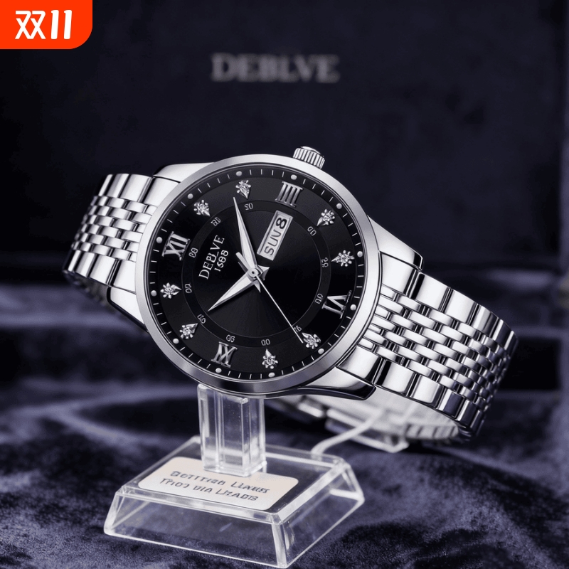 男款手表防水石英腕表高级感男士全自动非机械表正品名牌钢带商务