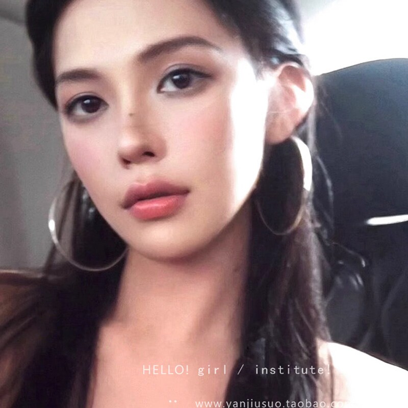 y2k千禧辣妹风银色超大圆圈耳环女夸张素圈大耳圈高级感圈圈耳饰
