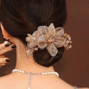 网红2024新款 韩系头花大肠发圈高级感头绳女扎头皮筋花朵头饰夏季