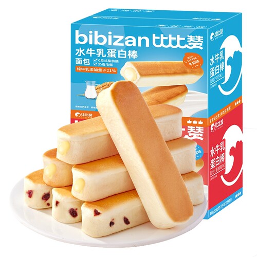比比赞水牛乳蛋白棒面包300g*1箱早餐原味好吃奶香蔓越莓