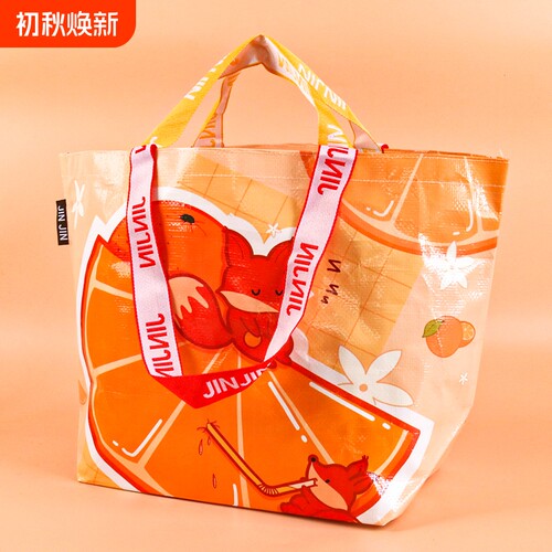 购物袋卡通编织手提袋可折叠