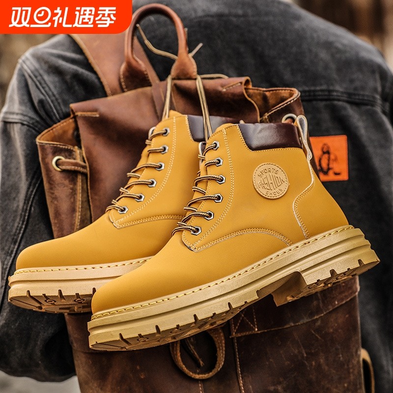 昌祥回力大黄靴男女同款马丁靴秋冬百搭短靴英伦风工装鞋休闲鞋子