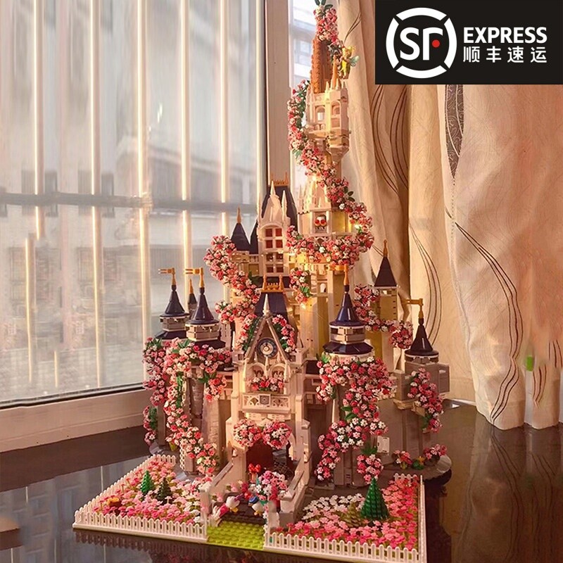 兼容乐高迪士尼城堡积木樱花建筑拼装模型公主高难度女孩玩具礼物